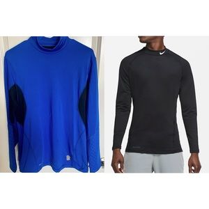 Nike Pro Combat Dri-Fit Long Sleeve Blue Shirt